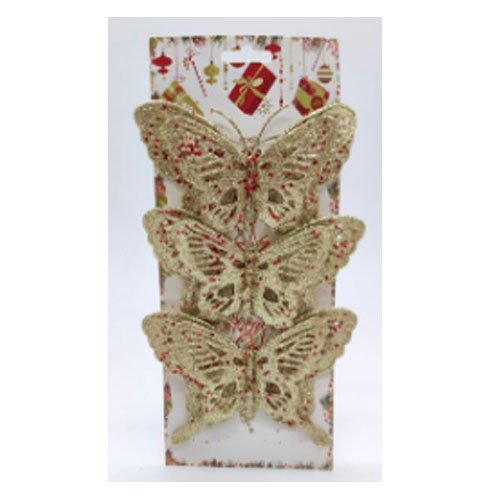 SET MARIPOSAS NAVIDEÑAS GLITTER por mayor Navidad por mayor