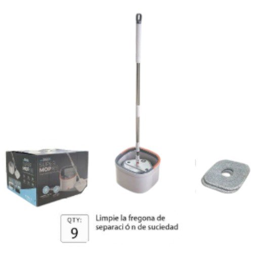 Sistema de Fregado con Cubo de Separación de Agua Sucia y Limpia, Palo Telescópico de 1250mm por mayor - Electrónica por mayor
