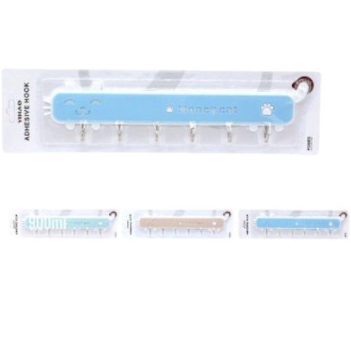 Soporte de Pared Autoadhesivo con 6 Ganchos Metálicos y Diseño de Gato por mayor - Hogar por mayor