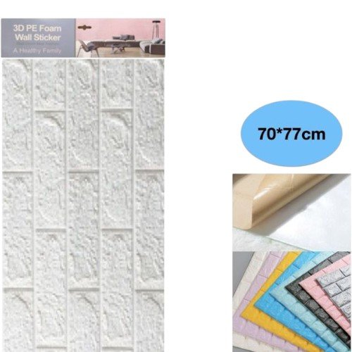 Sticker Mural 3D Diseño Ladrillo Blanco 70x77cm por mayor Hogar por mayor