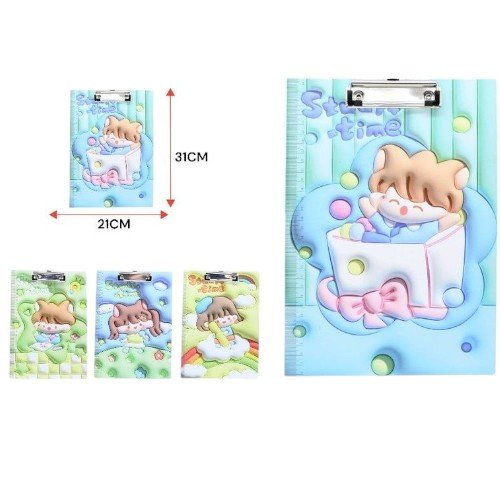 Tabla de Escritura A4 con Diseños Animados y Clip Metálico de Sujeción por mayor Útiles Escolares por mayor