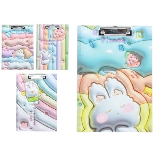 Tabla de Escritura A4 con Diseños Infantiles de Conejos y Clip Metálico por mayor Útiles Escolares por mayor