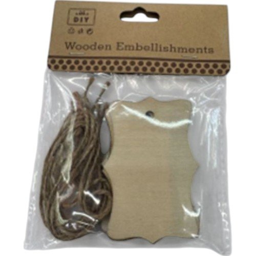Tablitas de Madera Decorativas con Cuerda para Manualidades 5PZAS por mayor en Chile