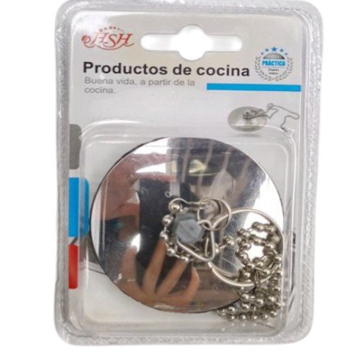 Tapón Metálico para Desagüe con Cadena de Sujeción - Formato Mediano por mayor - Hogar por mayor