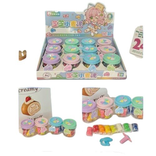 Tarro de Plastilina con Accesorios y Tapa Decorativa por mayor - Jugueteria por mayor