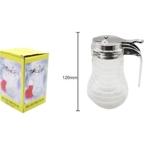 Taza Aceitera de Vidrio con Asa y Tapa Dosificadora - 12cm por mayor Hogar por mayor