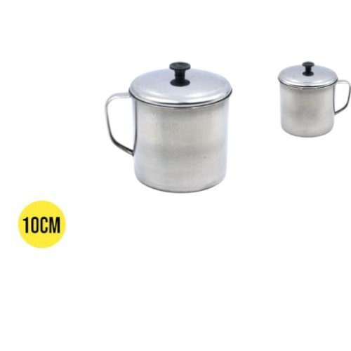 Taza Metálica con Tapa de Acero Inoxidable de 10 cm por mayor Hogar por mayor