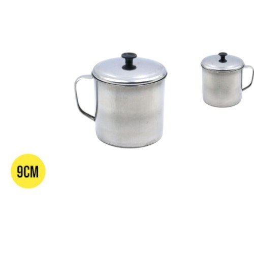 Taza Metálica con Tapa de Acero Inoxidable de 9 cm por mayor Hogar por mayor