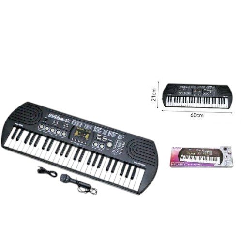 Teclado Electrónico Musical USB de 44 Teclas con Micrófono y Radio 60 x 21cm por mayor en Chile
