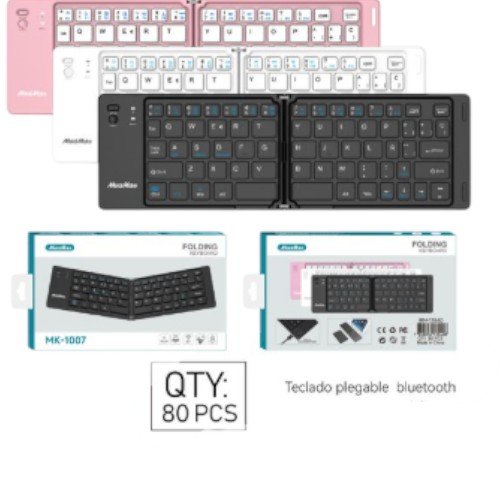 Teclado plegable Bluetooth y recargable (MK-1007 Folding Keyboard) por mayor Electrónica por mayor