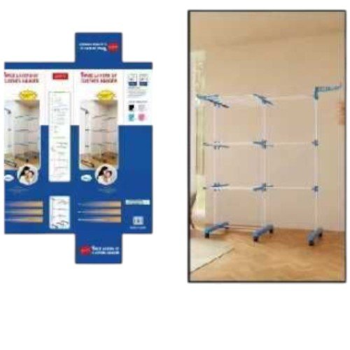 Tendedero de Ropa Multinivel con Alas Plegables, Ruedas y Soporte Lateral para Perchas por mayor Hogar por mayor