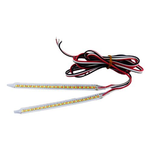 Tira led intermitente para espejo retrovisor de auto, duo color. - 13.8 cm x 1 cm. - Compras Aqui