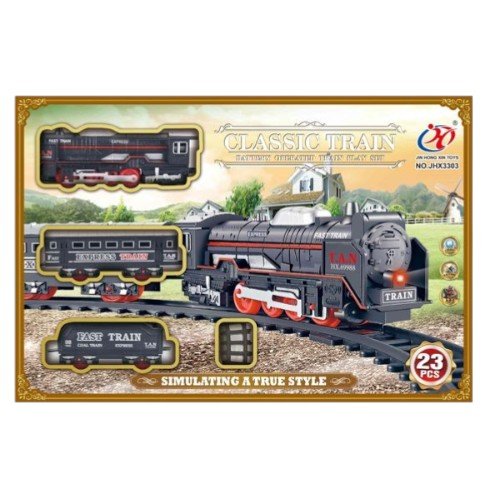 Tren Clásico con Locomotora a Pilas y Accesorios por mayor Jugueteria por mayor