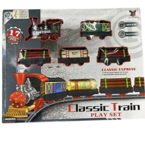 Tren Clásico Play Set con Vagones de Carga, Troncos y Cisterna por mayor Jugueteria por mayor