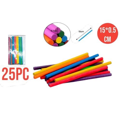 Varillas de Madera de Colores para Manualidades y Proyectos Creativos 25PZAS / 15 x 0.5cm por mayor en Chile