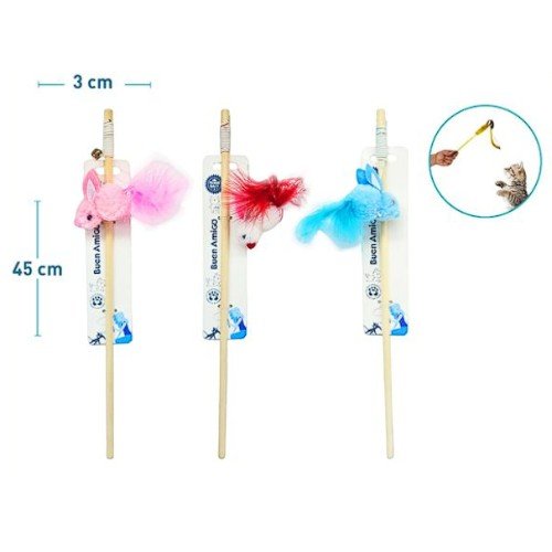 VARITA DE GATO CON PELUCHE por mayor - Mascotas por mayor