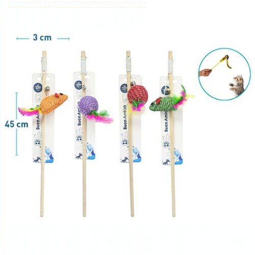 VARITA DE GATO CON PELUCHE por mayor - Mascotas por mayor