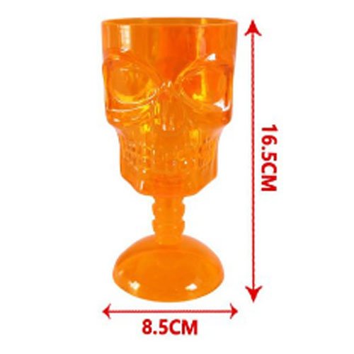 VASO CALAVERA PLASTICO NARANJA por mayor Halloween por mayor