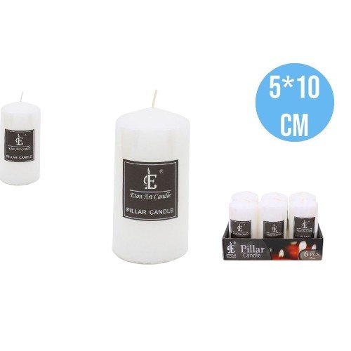 Vela Cilíndrica Blanca de 5x10 cm con Acabado Premium para Decoración, Eventos y Hoga 5 x 10cm por mayor en Chile