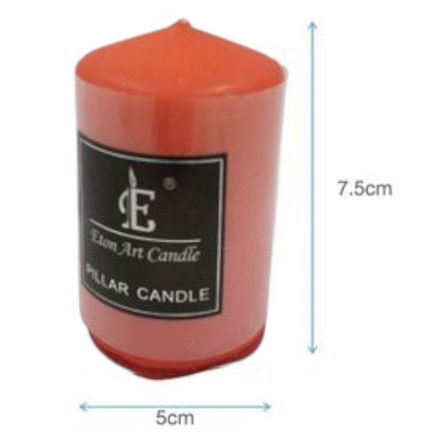 Vela roja tipo pilar de larga duración para decoración y eventos - insumo de alta rotación 5 x 7.5cm por mayor en Chile