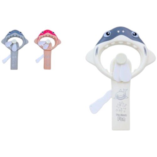 Ventilador de Mano Manual con Gatillo Diseño Tiburón Boca 1PZA por mayor en Chile
