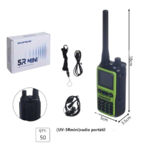 Walkie-talkie Profesional Baofeng 5R MINI - Radio Portátil con Par de Auriculares por mayor - Electrónica por mayor