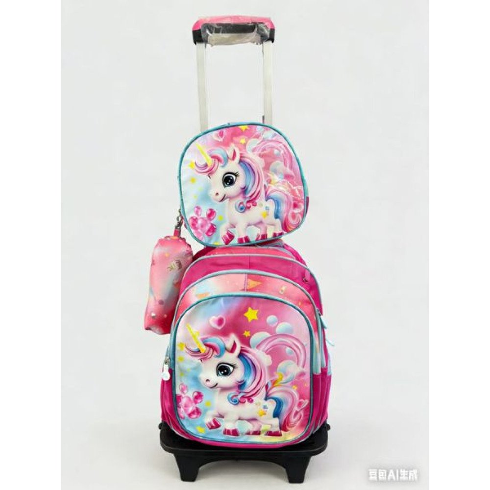 SET MOCHILA CON RUEDAS NINA UNICORNIO 3 PZA por mayor en Chile