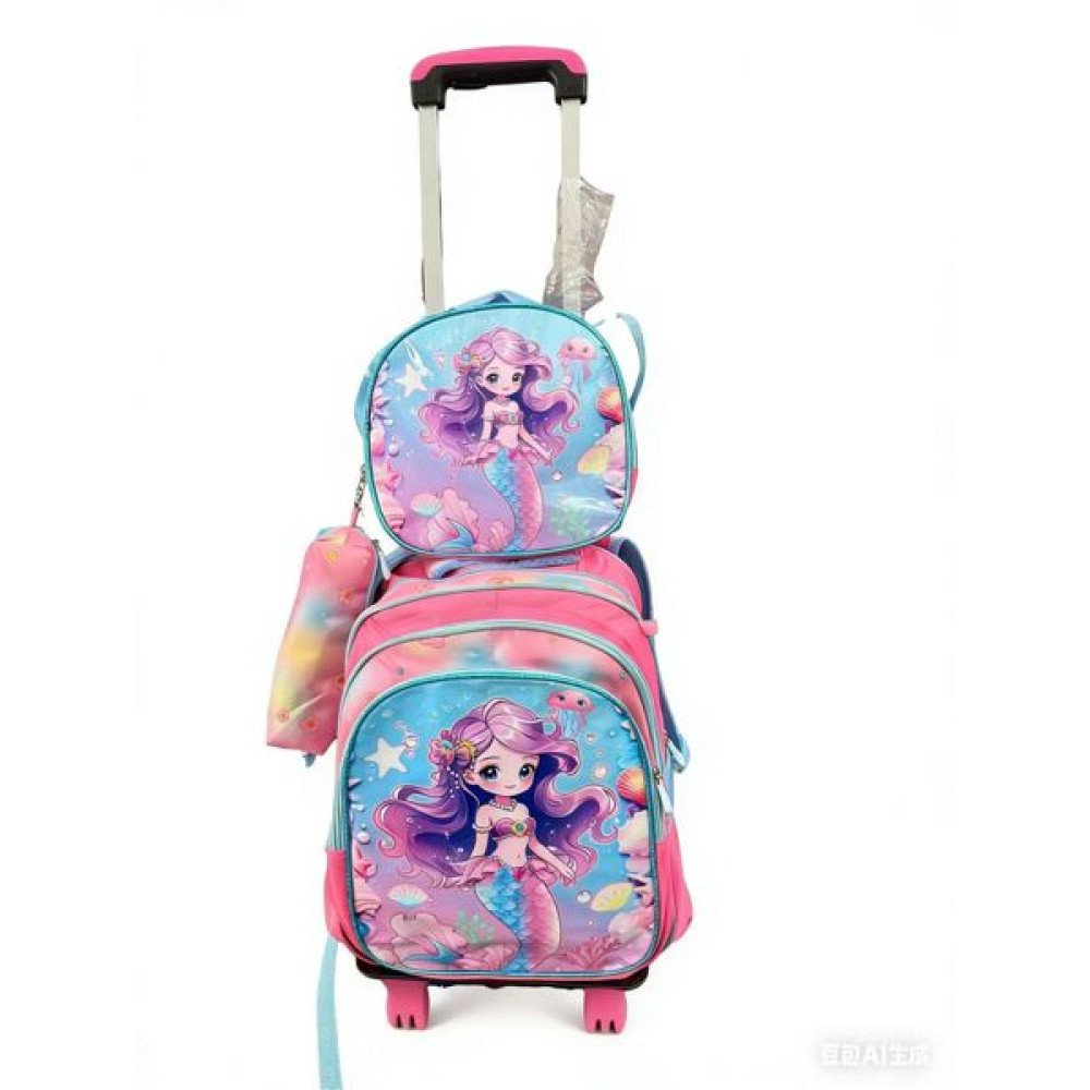 SET MOCHILA CON RUEDAS NIÑA SIRENA 3 PZA por mayor en Chile