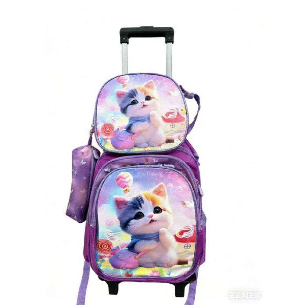 SET MOCHILA CON RUEDAS NIÑA 3 PZA por mayor en Chile