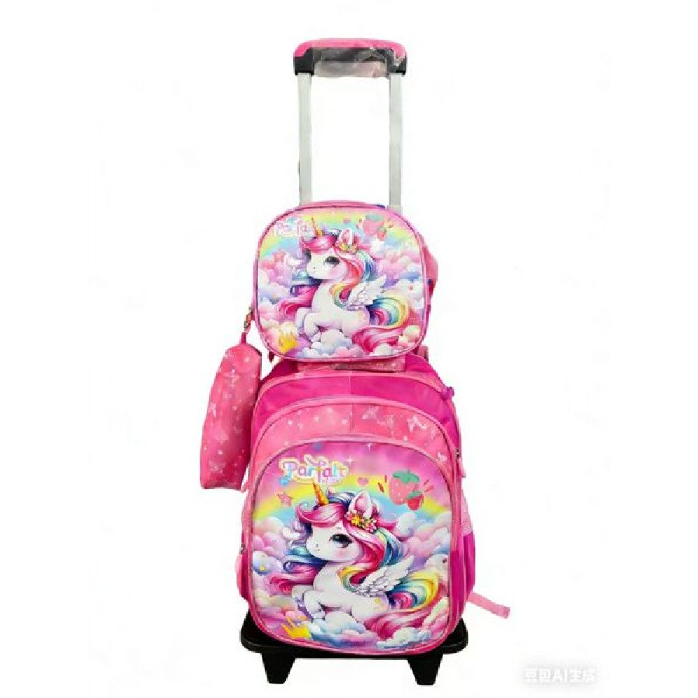 SET MOCHILA CON RUEDAS NIÑA UNICORNIO 3 PZA por mayor en Chile