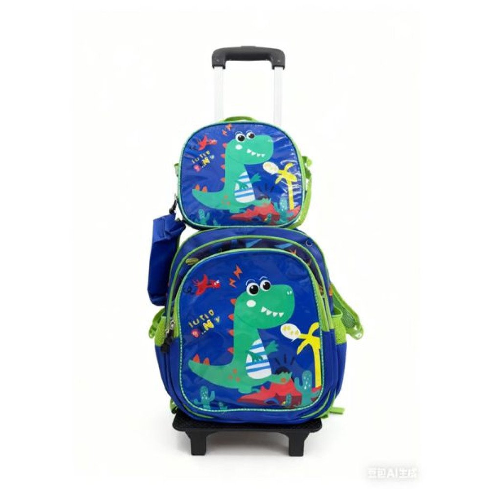 SET MOCHILA CON RUEDA NIÑO DINOSAURIO 2 PZA por mayor en Chile