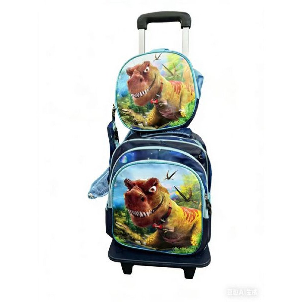 SET MOCHILA CON RUEDA NIÑO DINOSAURIO 2 PZA por mayor en Chile