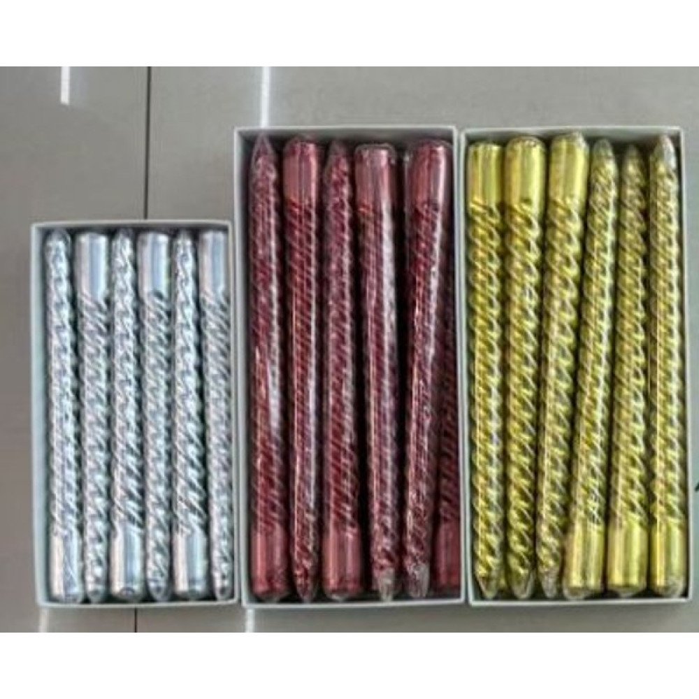 SET VELAS LARGAS ESPIRAL 6 PZA-25 CM por mayor en Chile