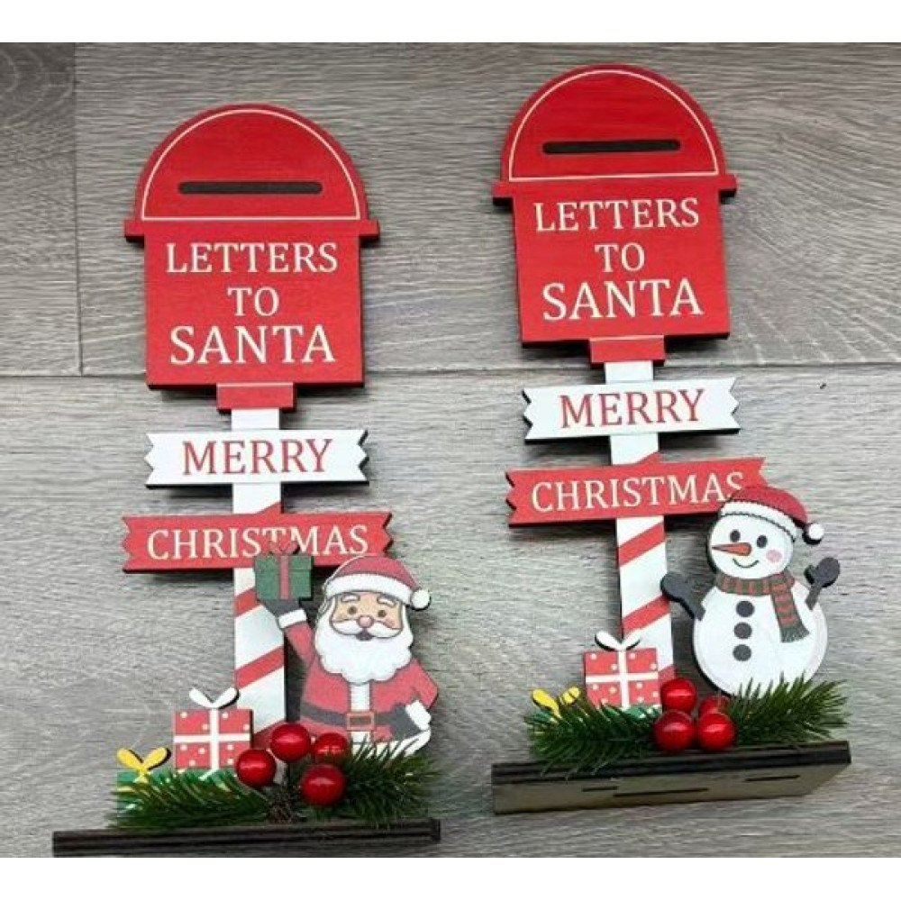 NAVIDAD DECORACION SOBREMESA BUZON ALTO 12 Pza por mayor en Chile