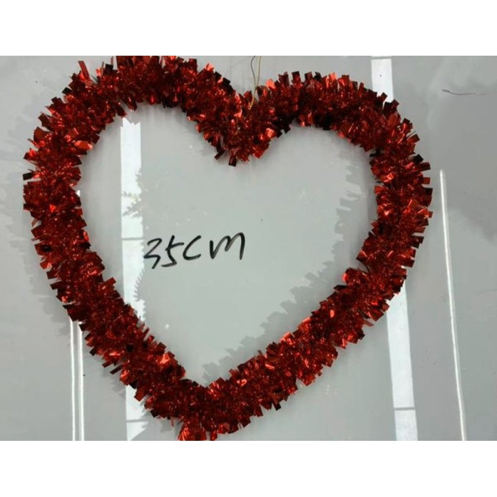 NAVIDAD CORONA CORAZON 27 cm-12 pza por mayor en Chile