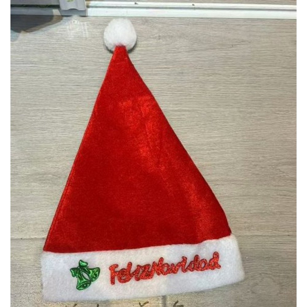 NAVIDAD GORRO TERCIOPELO LED 12 Pza por mayor en Chile