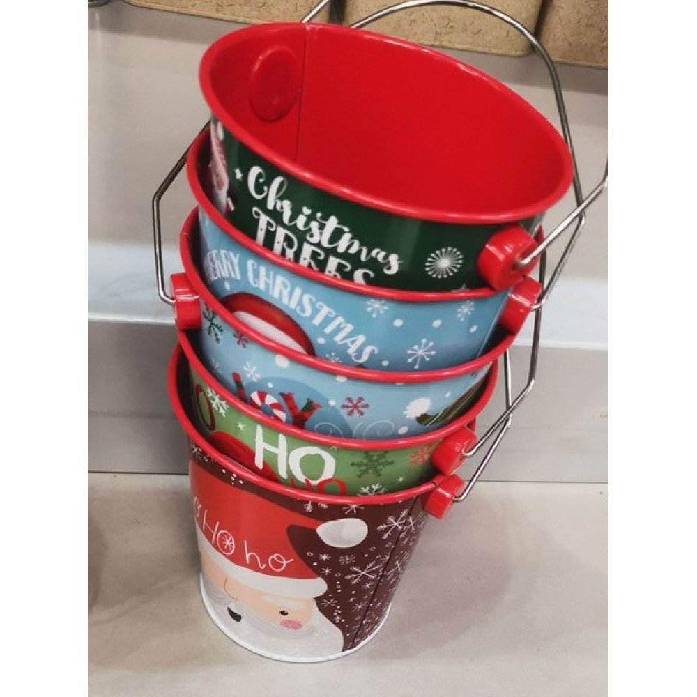 NAVIDAD CAJA METALICA CILINDRO ASA 10.3cm-24 PZA por mayor en Chile