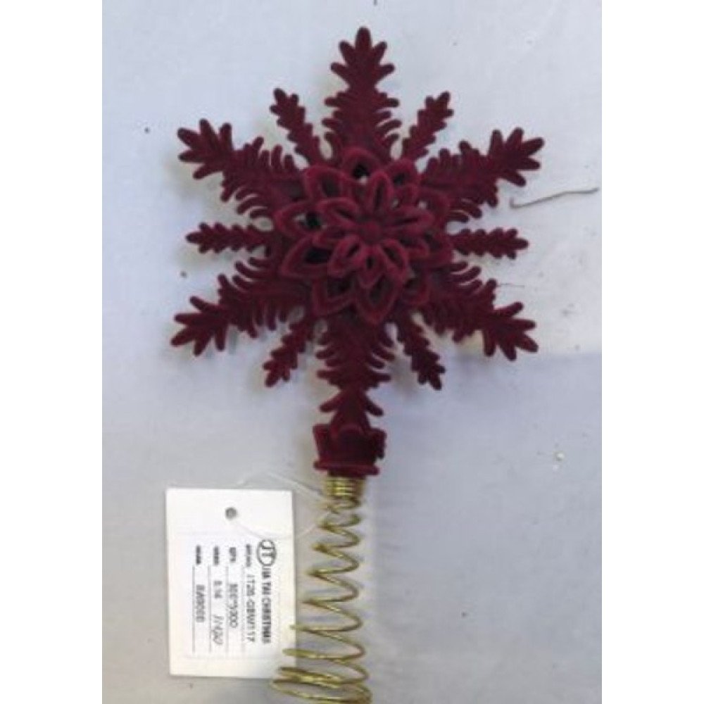 NAVIDAD ESTRELLA COPA FLOR 11*20cm BURDEO 20cm-12 PZA por mayor en Chile