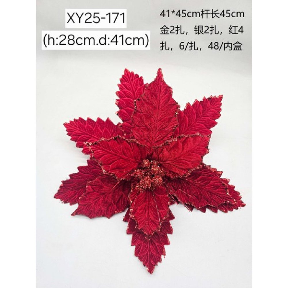 NAVIDAD FLOR 2 PISOS 45cm-48 PZA por mayor en Chile