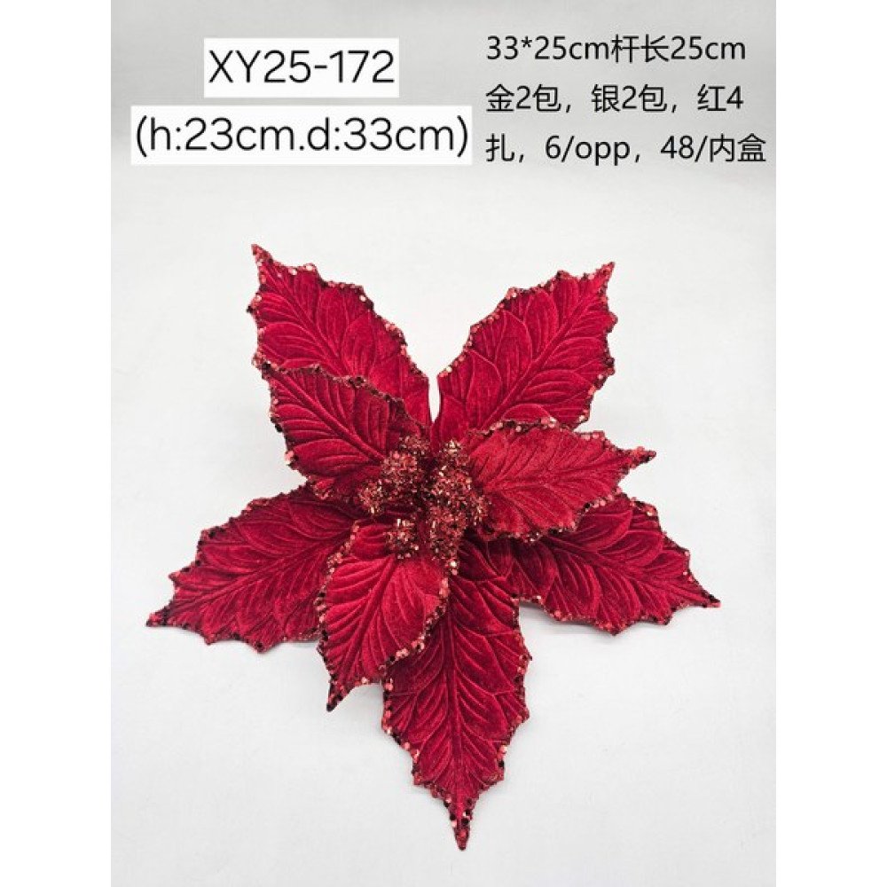 NAVIDAD FLOR 2 PISOS 25cm-48 PZA por mayor en Chile