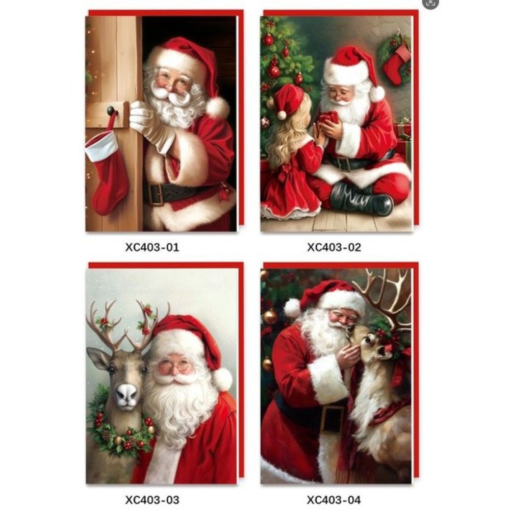 NAVIDAD TARJETA MUSICAL PAPA NOEL 20cm-24 PZA por mayor en Chile