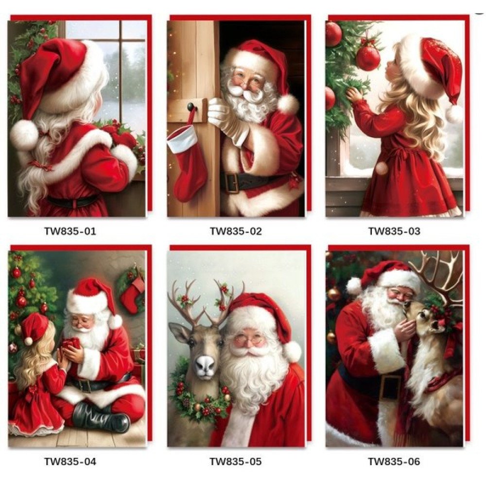 NAVIDAD TARJETA PAPA NOEL 17cm-24 PZA por mayor en Chile