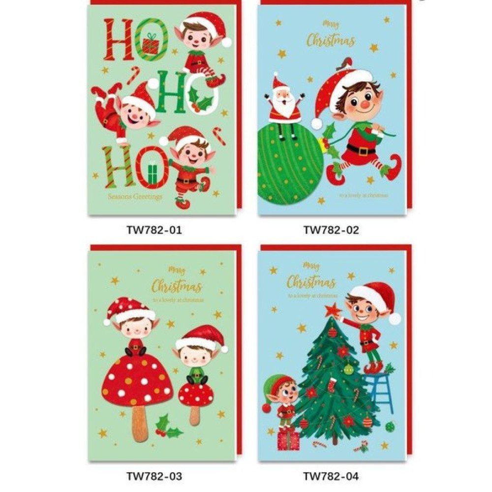 NAVIDAD TARJETA INFANTIL 18cm-24 PZA por mayor en Chile