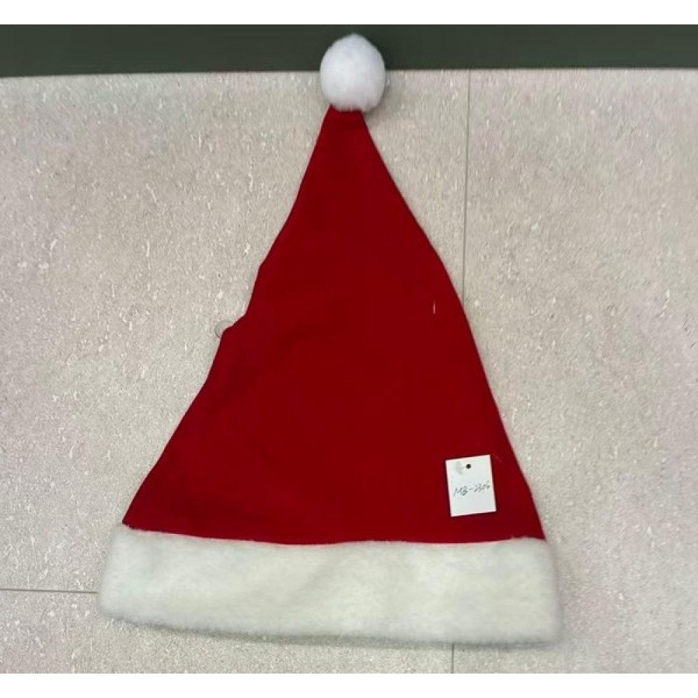 NAVIDAD GORRO BASE BLANCA + POMON 30cm-12 PZA por mayor en Chile