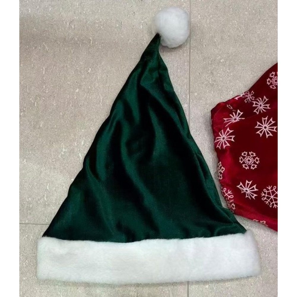 NAVIDAD GORRO BASE BLANCA + POMON 30cm-12 PZA por mayor en Chile