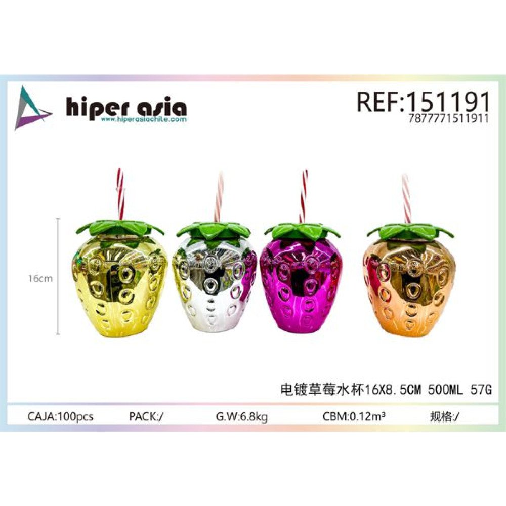 VASO FRAPPE TAPA FRESA 500 ML-5 CM por mayor en Chile
