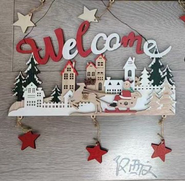 NAVIDAD COLGANTE WELCOME - Pack 12 unidades 1 Pza por mayor en Chile