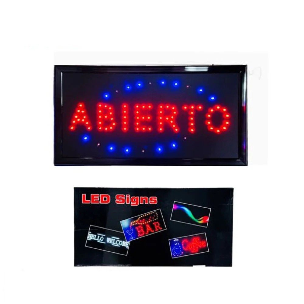Cartel Luminoso ABIERTO 25x48cm 25 × 48cm · LED por mayor en Chile