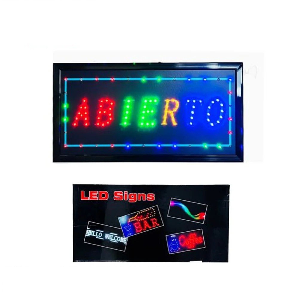 Cartel Luminoso ABIERTO RGB 25x48 cm 25×48cm · RGB por mayor en Chile