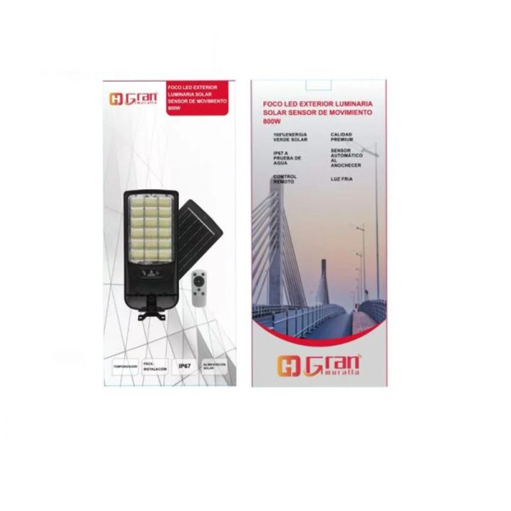 Foco LED Solar 800W Sensor Movimiento Solar · 800W · IP67 por mayor en Chile